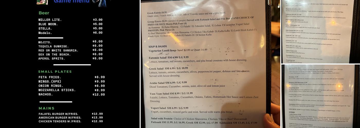 Hudson Valley Falafel Menu