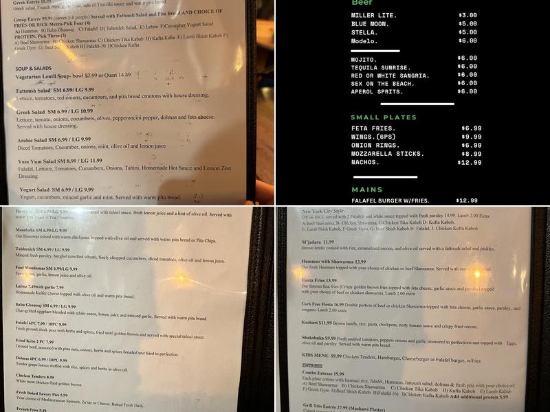 Hudson Valley Falafel Menu