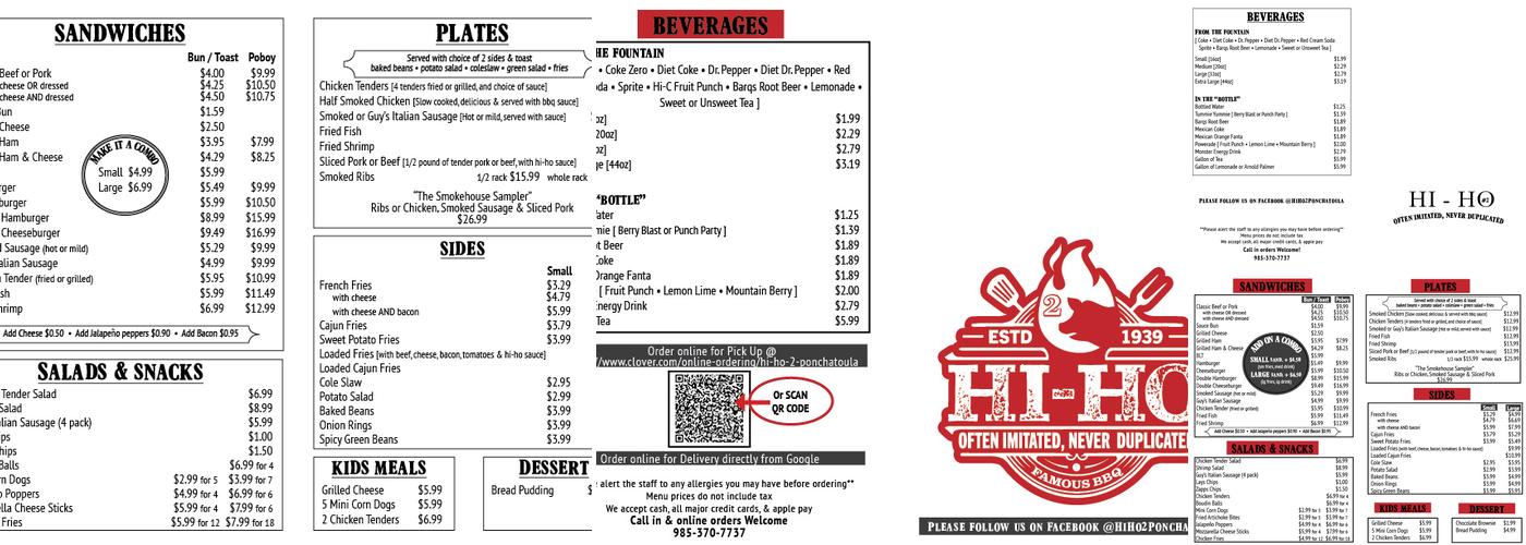 Hi - Ho 2 Menu