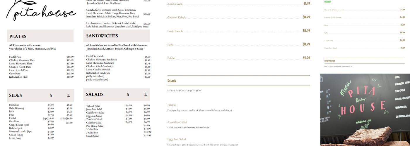 Pita House Menu