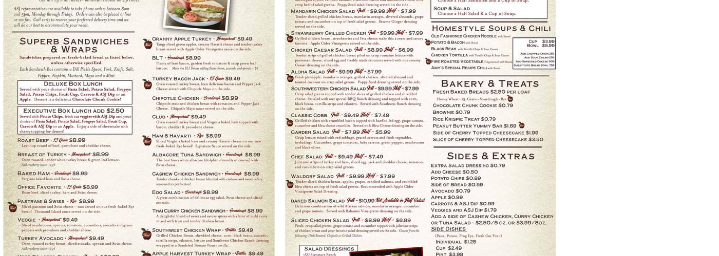 Apple Spice Junction Menu