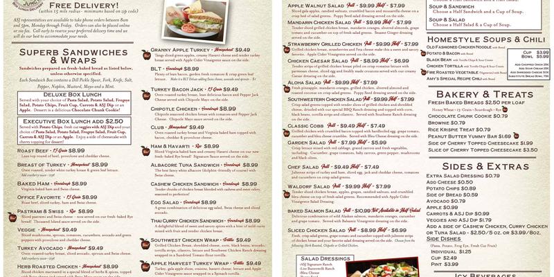 Apple Spice Junction Menu