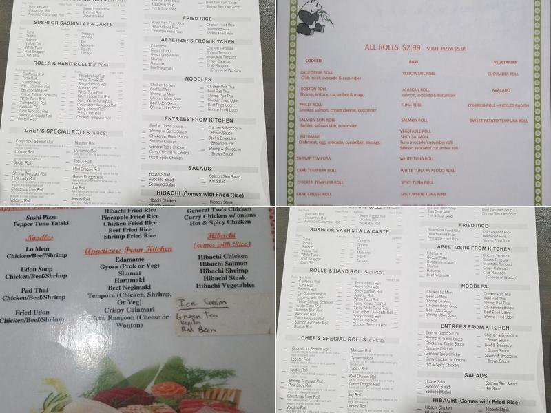 Chopstick Ramen and Sushi Menu