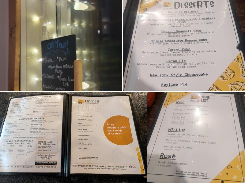 The Tavern at Croton Landing Menu