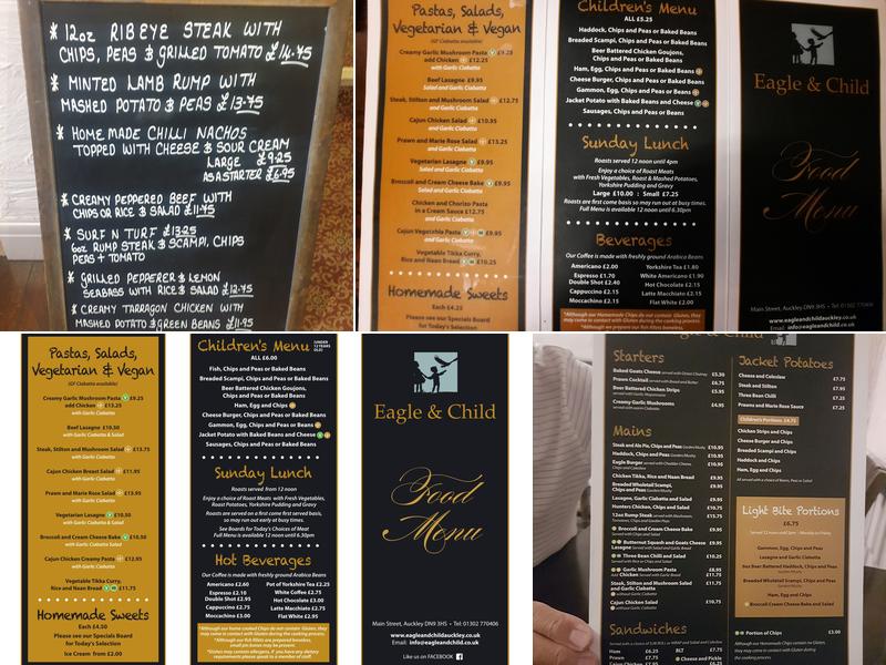 Eagle & Child Inn Menu