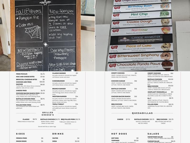 Hometown Ice Cream and Grill Menu