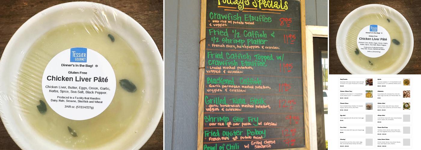 Tessier Gourmet Menu