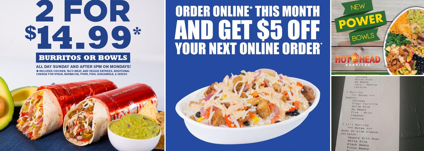 Hot Head Burritos Menu