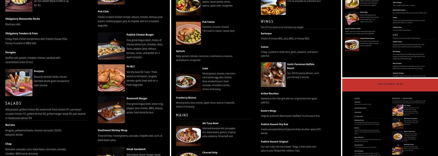 Publick House 23 Menu