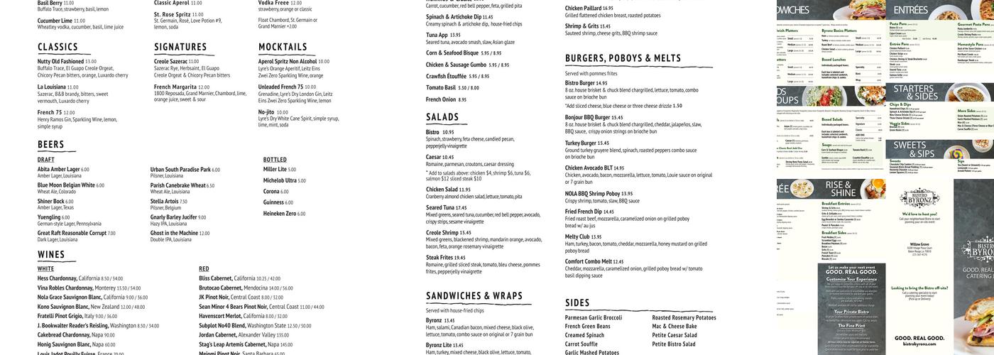 Bistro Byronz (Willow Grove) Menu