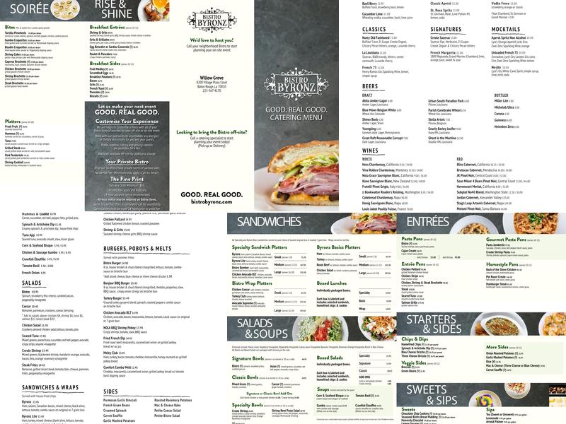 Bistro Byronz (Willow Grove) Menu