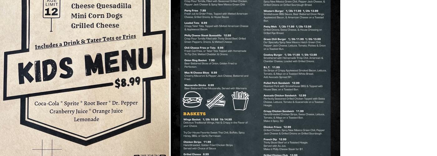 Pit Stop Tavern & Grill Menu