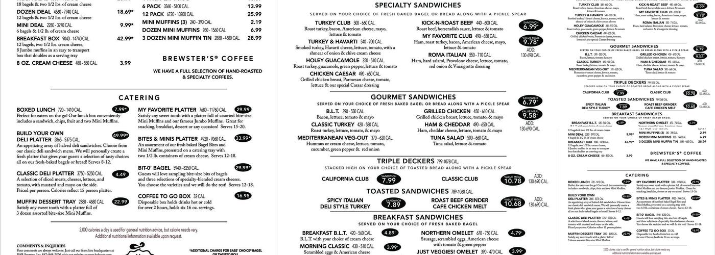 My Favorite Muffin Menu