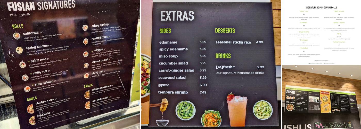 FUSIAN Menu