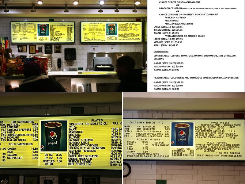 Italian Delight Menu