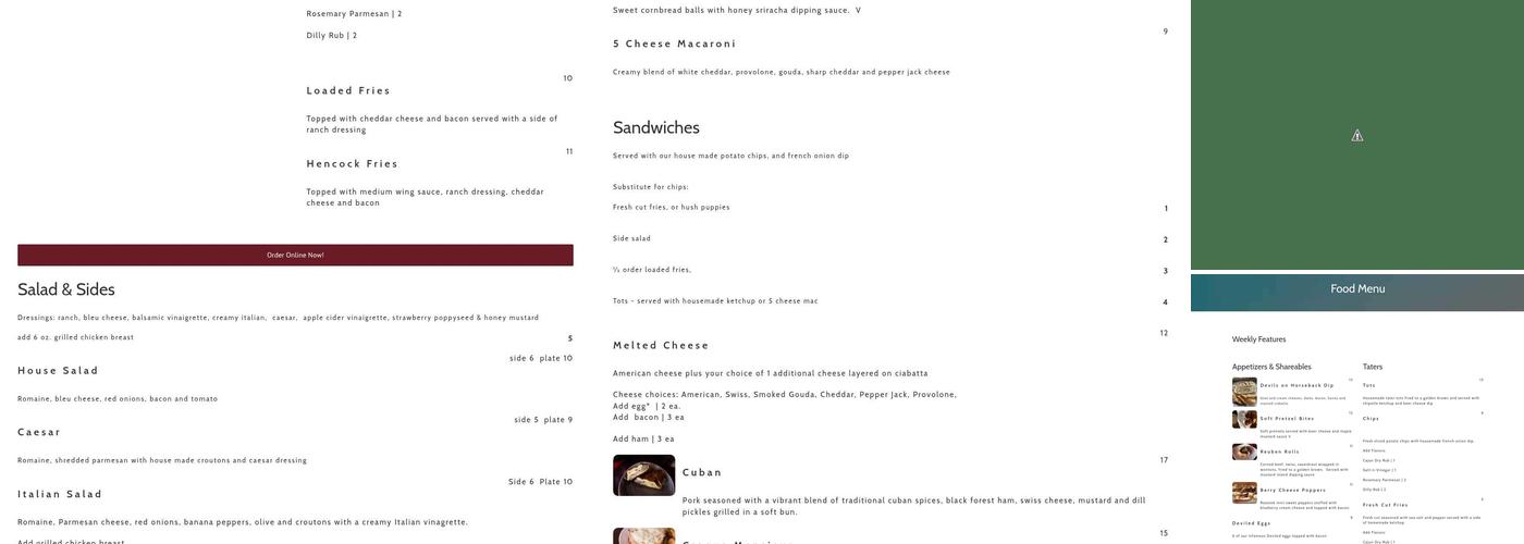 The Backstretch Menu