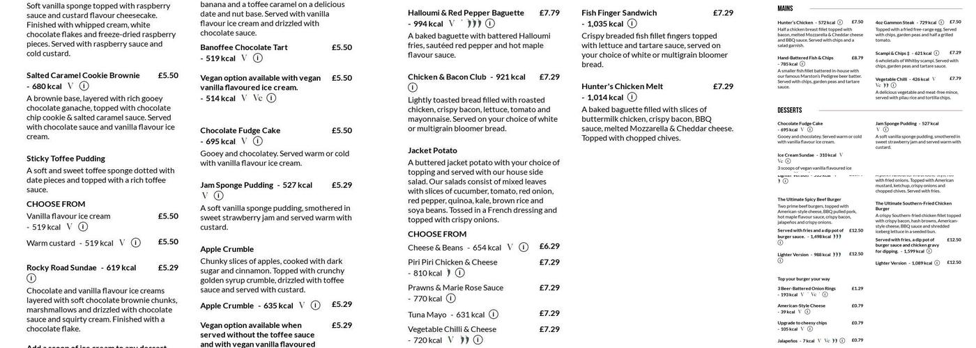 Three Crowns Hull Menu