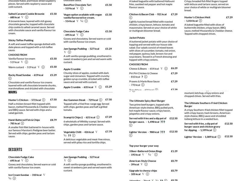 Three Crowns Hull Menu