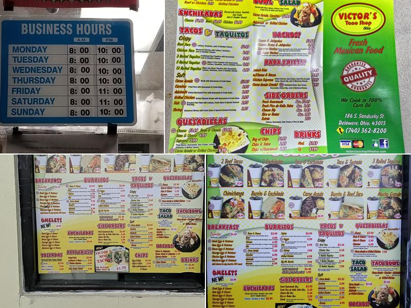 Victors Taco Shop Menu
