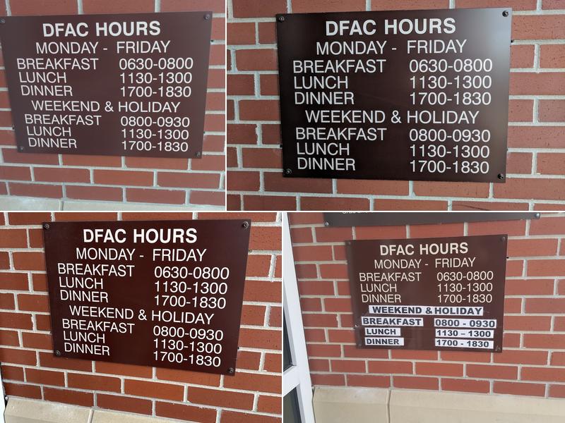 Dining Facility Menu