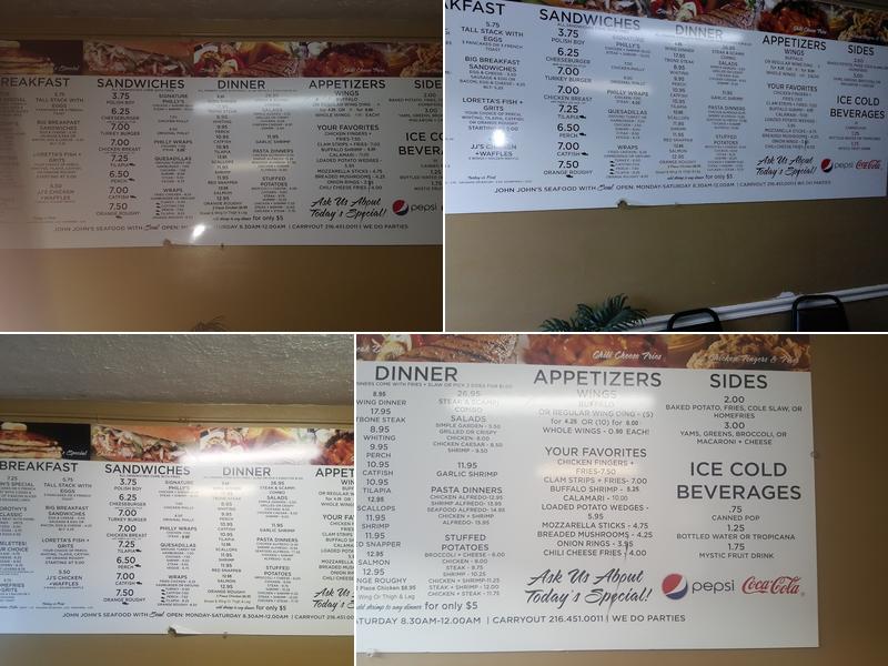 John John Seafood W/ Soul - East Cleveland Menu