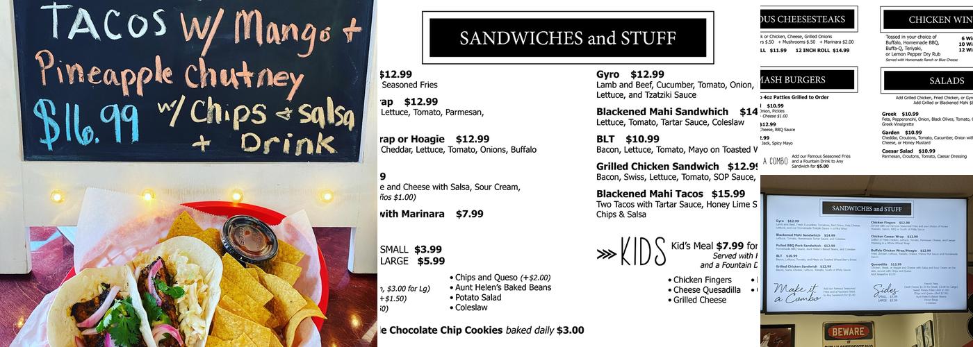 South Of Philly 30A Menu