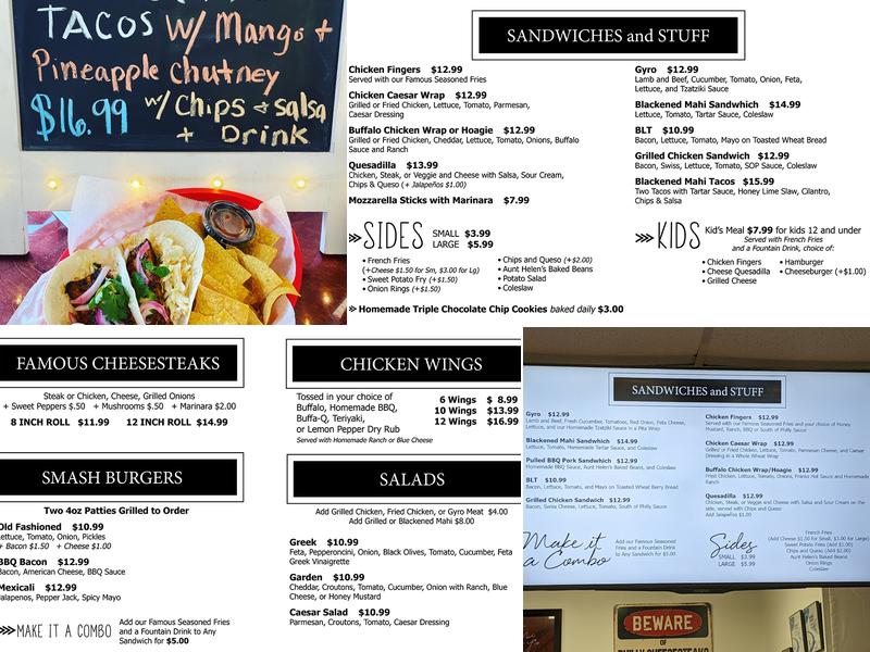 South Of Philly 30A Menu