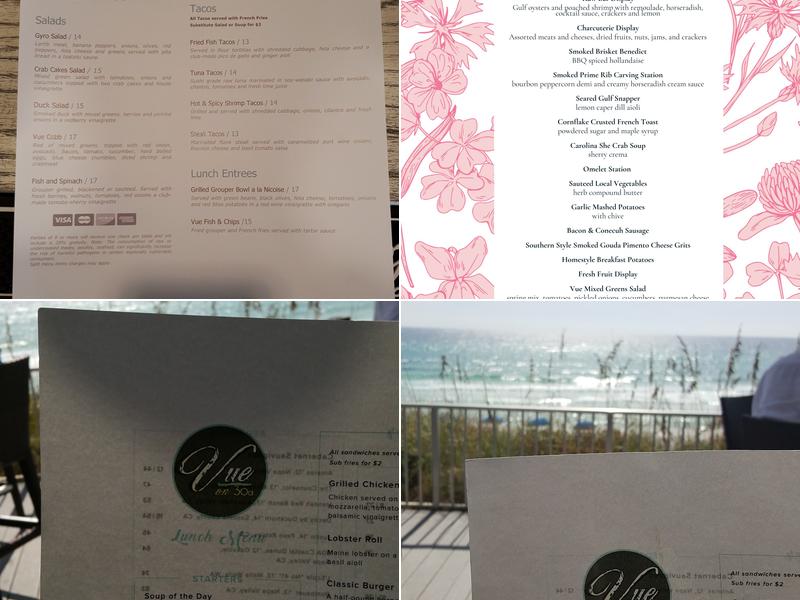 Vue on 30a Menu