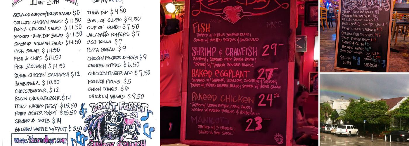 The Red Bar Menu