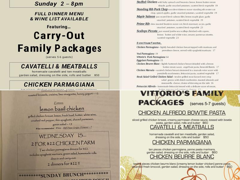 Vittorio's Buon Appetito Menu