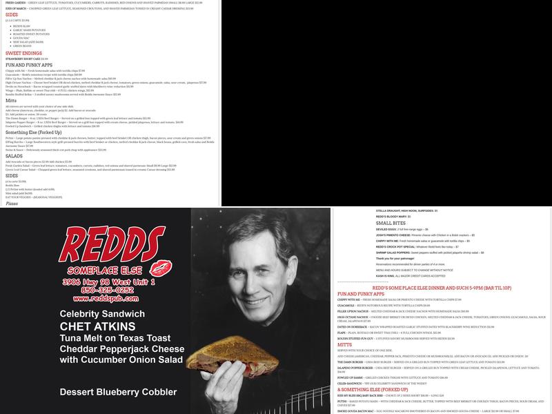 Redds Pub Menu