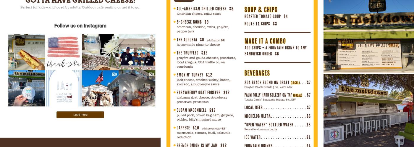 Meltdown On 30A Menu