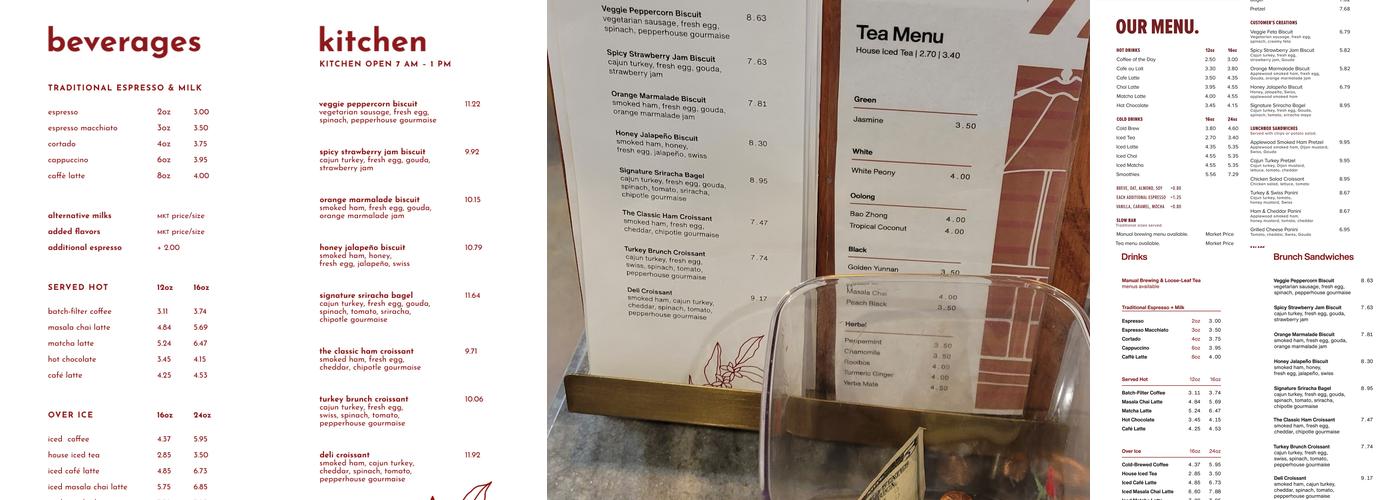 Tango 3 Coffee Roasters Menu