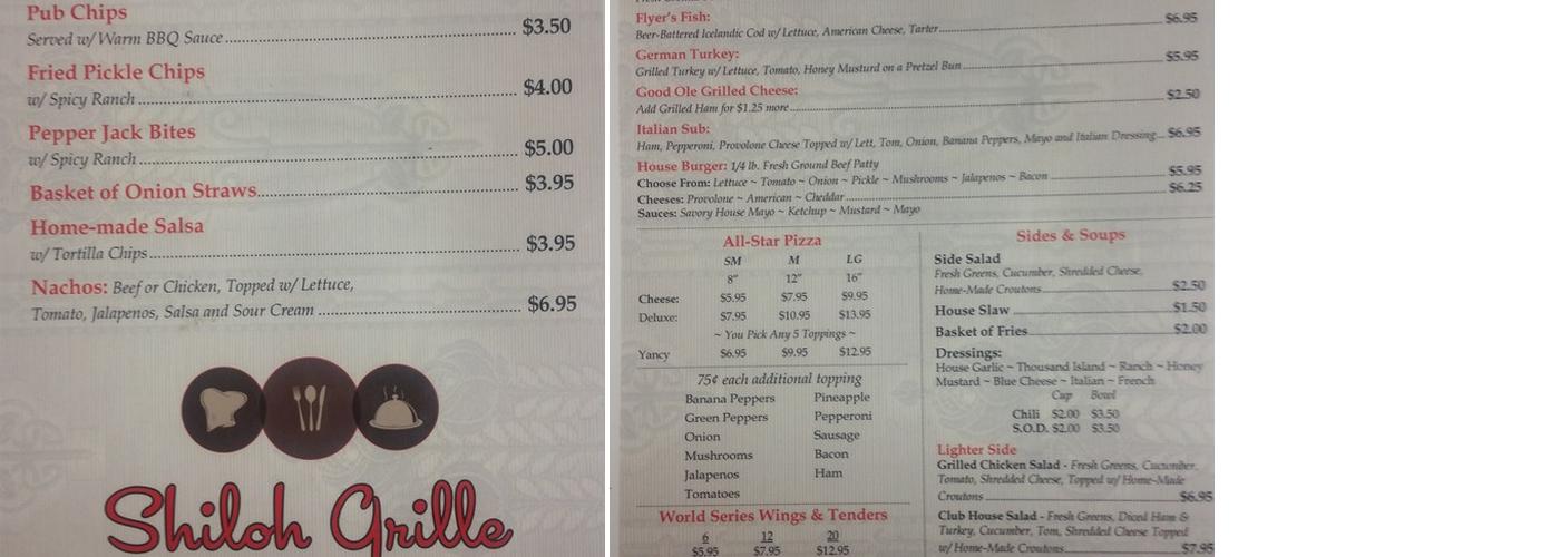 937 Bar & Grill Menu