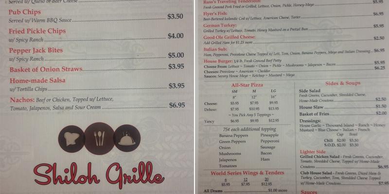937 Bar & Grill Menu