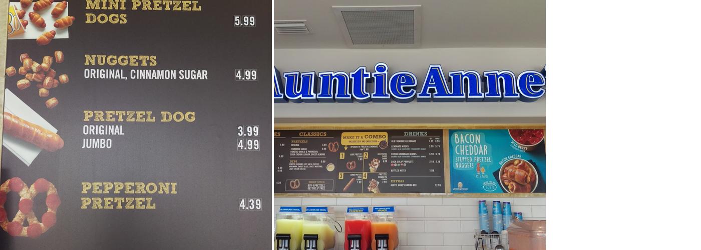 Auntie Anne's Menu