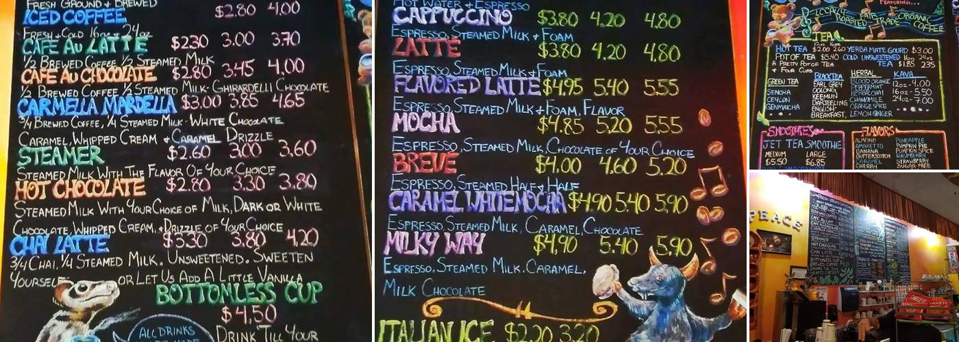 Spirited Goat Coffee House Menu