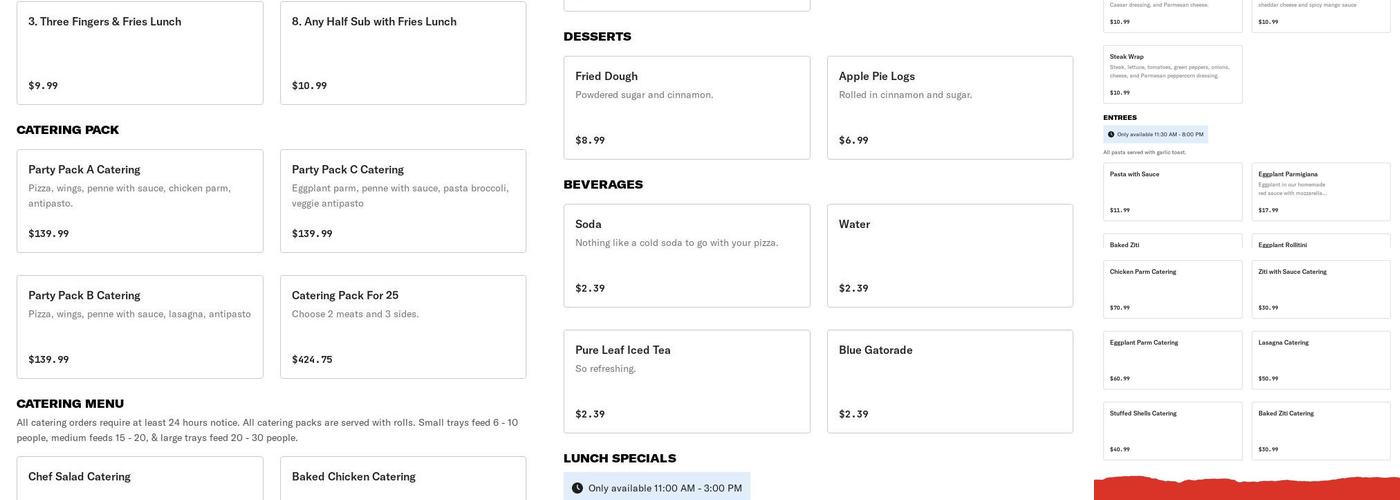 Johnny LaBella's Menu