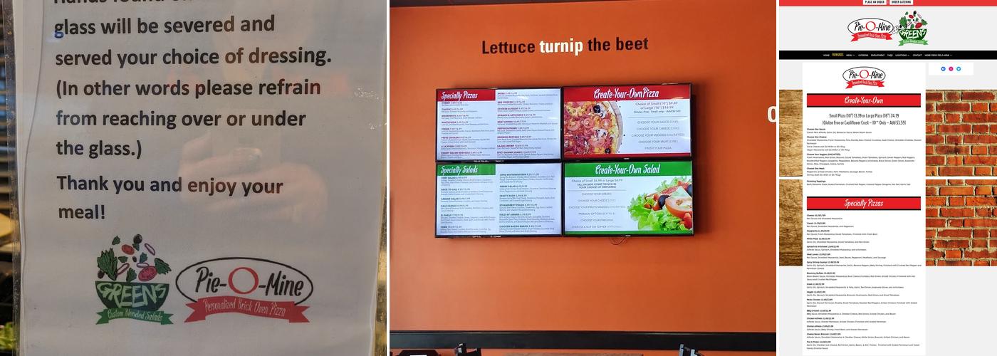 Pie-O-Mine/Greens Menu