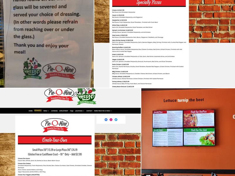 Pie-O-Mine/Greens Menu