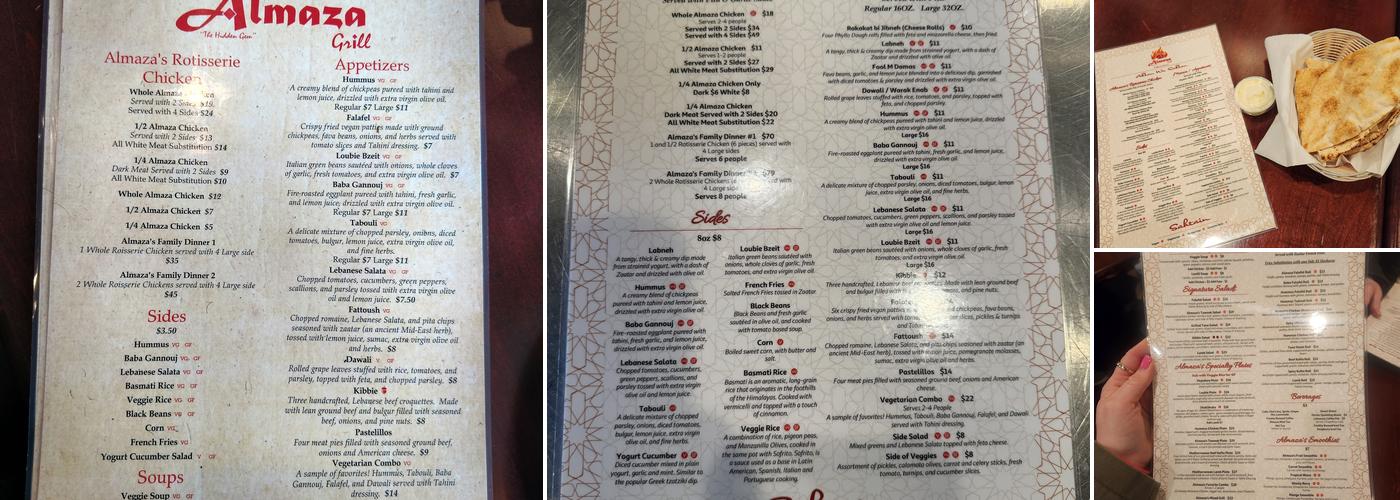 Almaza Grill Menu
