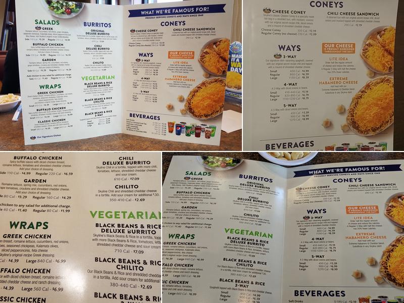 Skyline Chili Menu