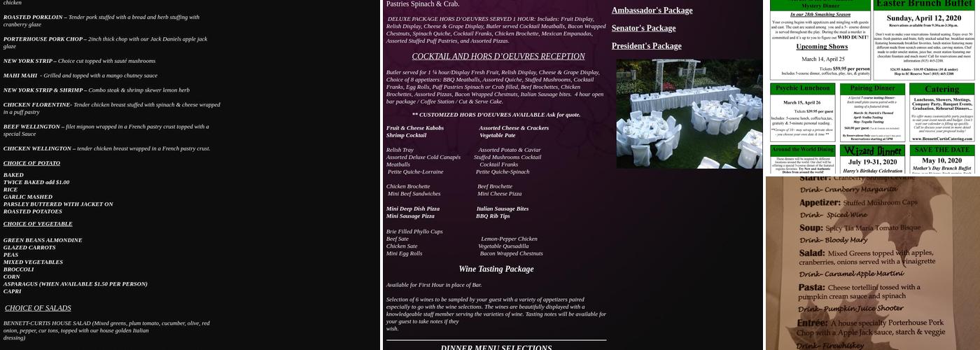 The Bennett-Curtis House Menu