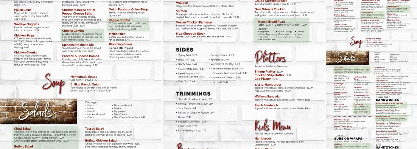 Chud's Grille Menu