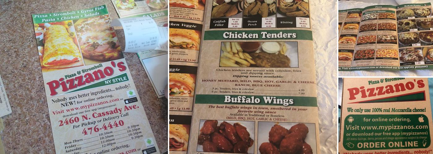 Pizzano's Menu