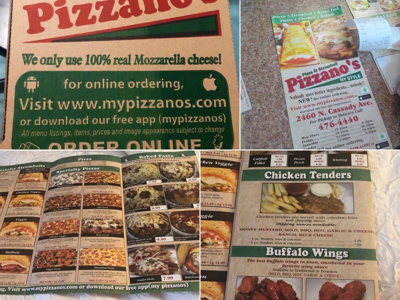 Pizzano's Menu