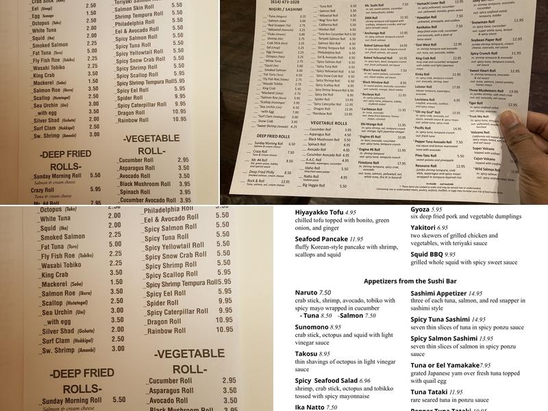 Mr. Sushi Menu