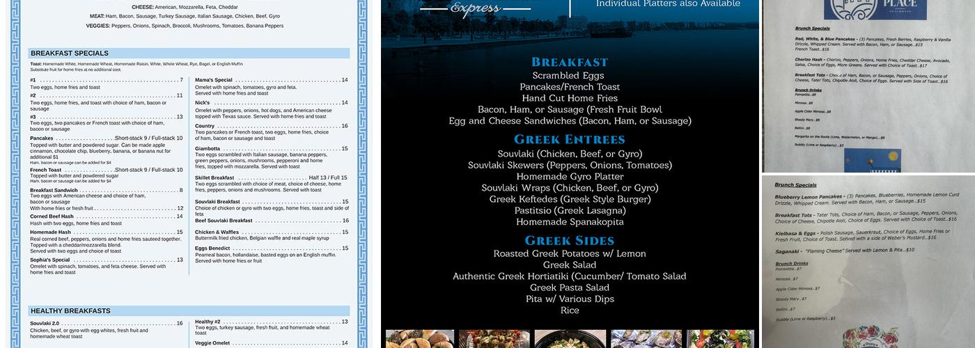 Nick's Place Express Menu