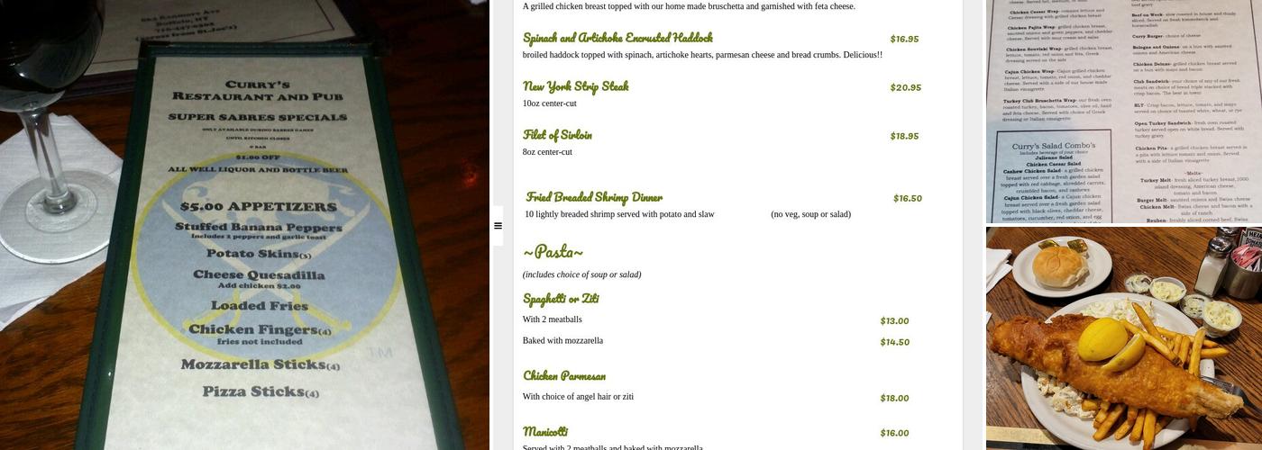 Curry's Menu