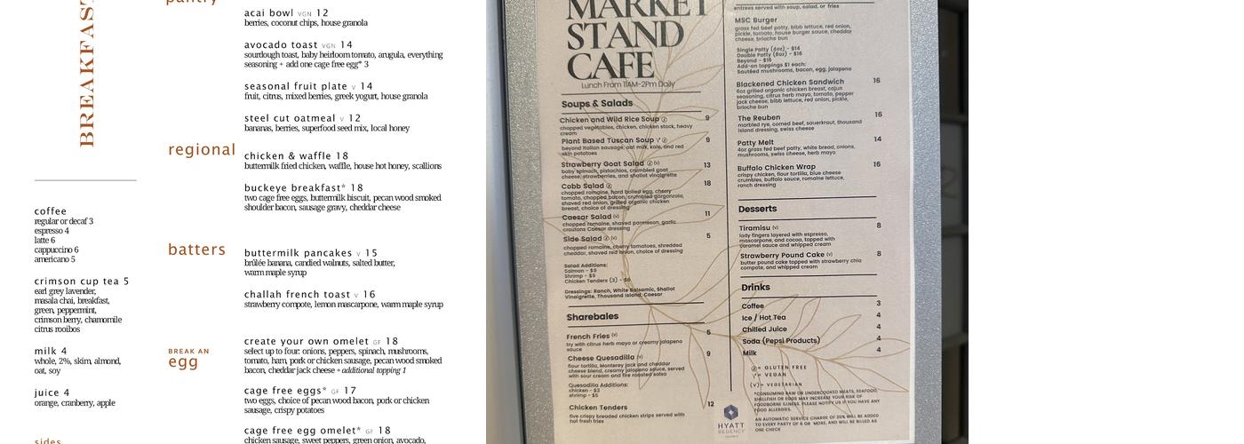 Market Stand Cafe Menu